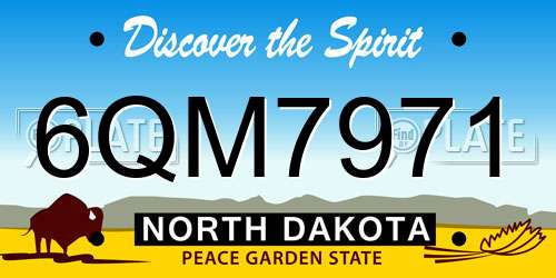 6QM7971 North Dakota License Plate
