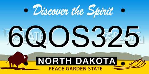 6QOS325 North Dakota License Plate