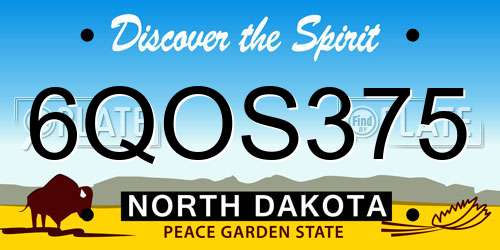6QOS375 North Dakota License Plate