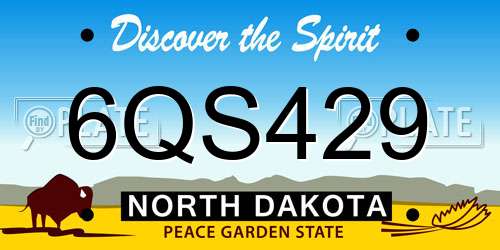6QS429 North Dakota License Plate