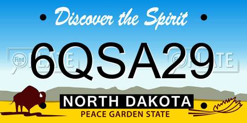 6QSA29 North Dakota License Plate