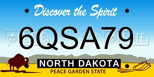 6QSA79 North Dakota License Plate
