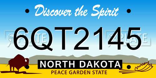 6QT2145 North Dakota License Plate