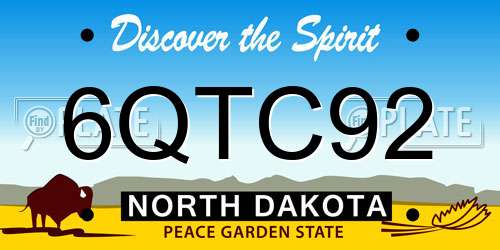 6QTC92 North Dakota License Plate