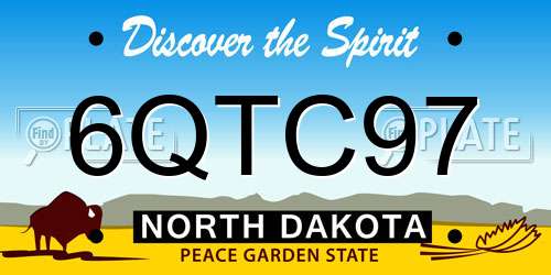 6QTC97 North Dakota License Plate