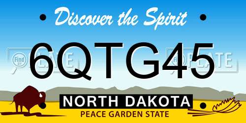 6QTG45 North Dakota License Plate