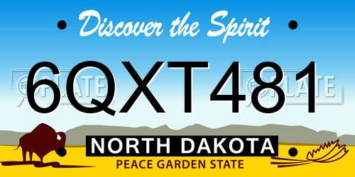 6QXT481 North Dakota License Plate