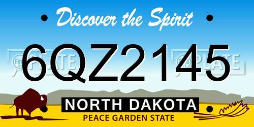 6QZ2145 North Dakota License Plate