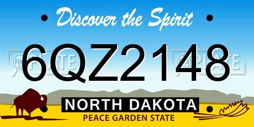 6QZ2148 North Dakota License Plate