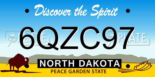 6QZC97 North Dakota License Plate