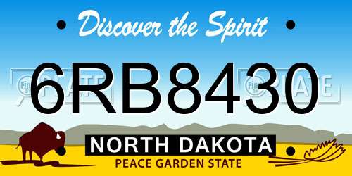 6RB8430 North Dakota License Plate