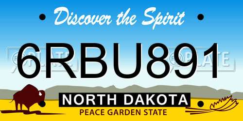 6RBU891 North Dakota License Plate