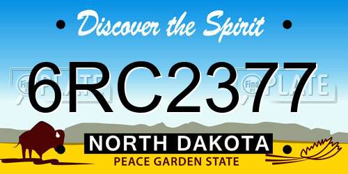 6RC2377 North Dakota License Plate