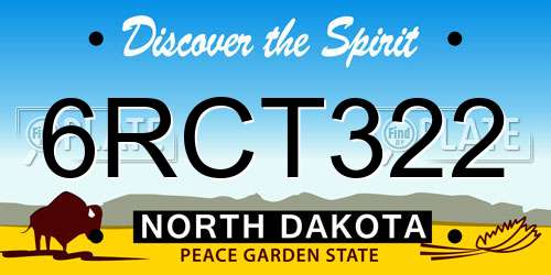 6RCT322 North Dakota License Plate
