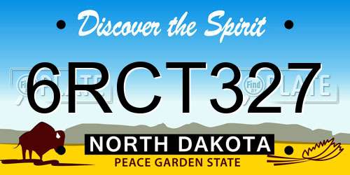 6RCT327 North Dakota License Plate