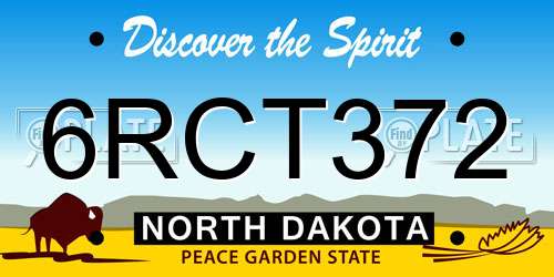 6RCT372 North Dakota License Plate