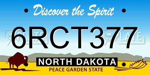 6RCT377 North Dakota License Plate