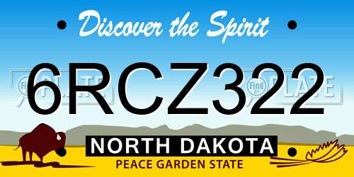 6RCZ322 North Dakota License Plate