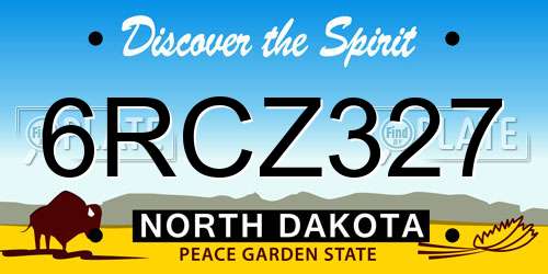 6RCZ327 North Dakota License Plate
