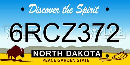 6RCZ372 North Dakota License Plate