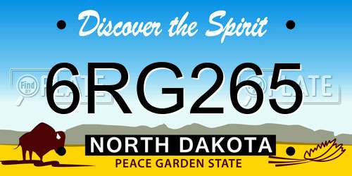 6RG265 North Dakota License Plate