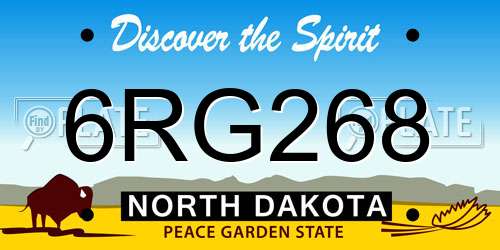 6RG268 North Dakota License Plate