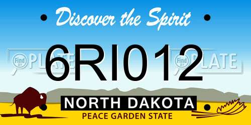 6RI012 North Dakota License Plate
