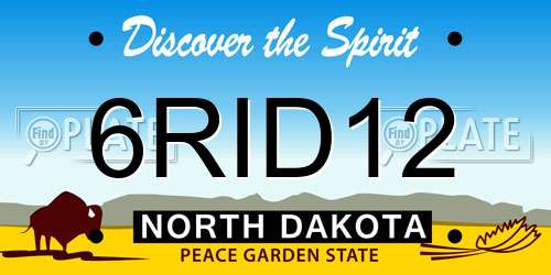 6RID12 North Dakota License Plate