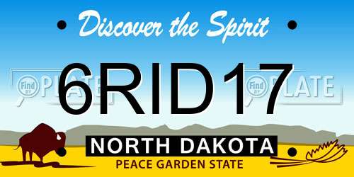 6RID17 North Dakota License Plate