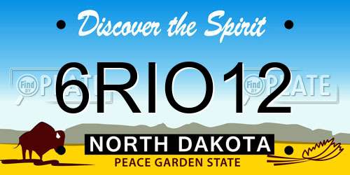 6RIO12 North Dakota License Plate