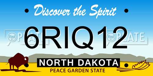 6RIQ12 North Dakota License Plate