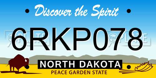 6RKP078 North Dakota License Plate