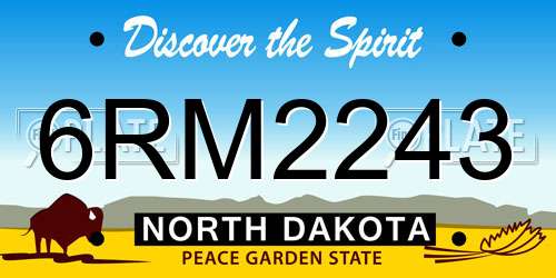 6RM2243 North Dakota License Plate