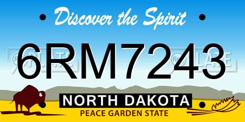 6RM7243 North Dakota License Plate