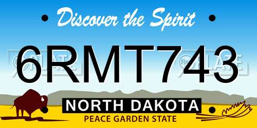 6RMT743 North Dakota License Plate