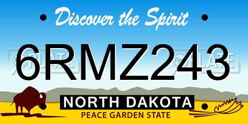 6RMZ243 North Dakota License Plate
