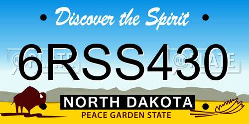 6RSS430 North Dakota License Plate