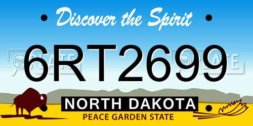 6RT2699 North Dakota License Plate