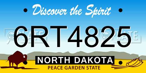 6RT4825 North Dakota License Plate