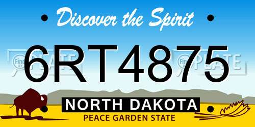 6RT4875 North Dakota License Plate