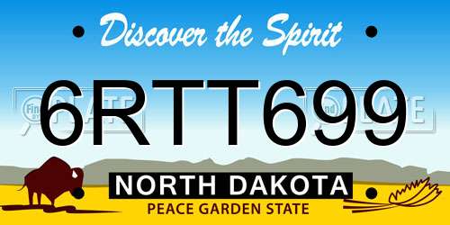 6RTT699 North Dakota License Plate