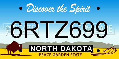 6RTZ699 North Dakota License Plate