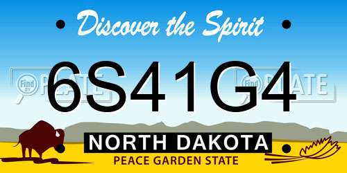 6S41G4 North Dakota License Plate