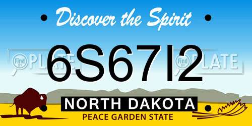 6S67I2 North Dakota License Plate