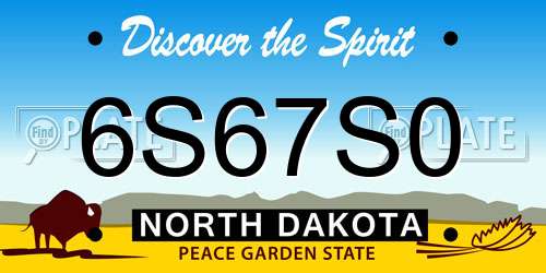 6S67S0 North Dakota License Plate