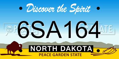 6SA164 North Dakota License Plate