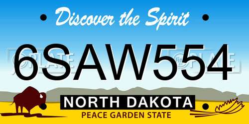 6SAW554 North Dakota License Plate