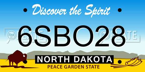 6SBO28 North Dakota License Plate