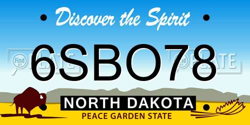 6SBO78 North Dakota License Plate