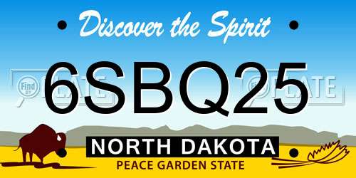 6SBQ25 North Dakota License Plate